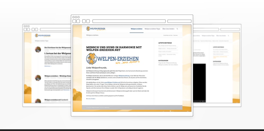 Referenz "Welpen-Erziehen.net" Webdesign