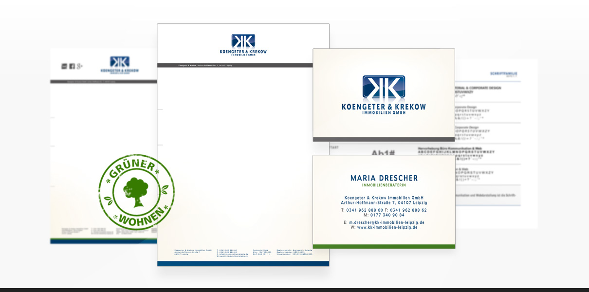 Referenz "Koengeter & Krekow Immobilien GmbH" Corporate Design
