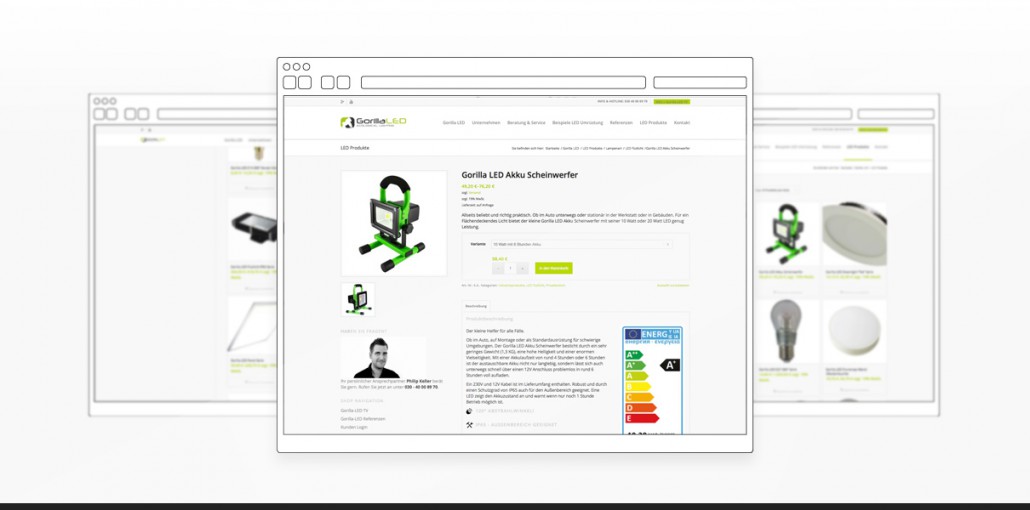 Referenz "Gorilla LED GmbH" Webdesign